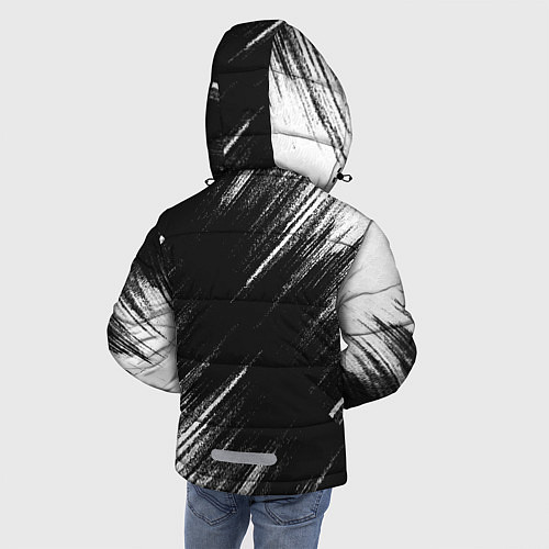 Зимняя куртка для мальчика Киберпанк - Потертости - Samurai / 3D-Черный – фото 4