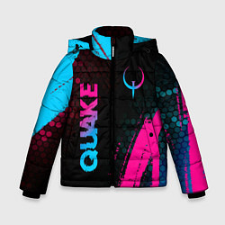 Зимняя куртка для мальчика Quake - neon gradient: надпись, символ