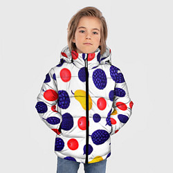 Куртка зимняя для мальчика Ягодки и фрукты, цвет: 3D-черный — фото 2