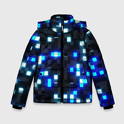 Зимняя куртка для мальчика Неоновые светящиеся квадраты