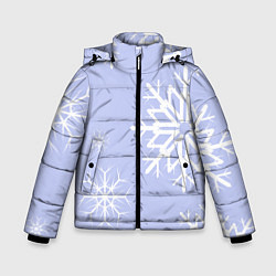 Куртка зимняя для мальчика Снежинок узоры, цвет: 3D-черный