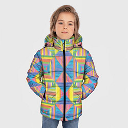 Куртка зимняя для мальчика Занимательная геометрия рисунок карандашами, цвет: 3D-светло-серый — фото 2