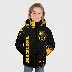 Куртка зимняя для мальчика Barcelona - gold gradient: надпись, символ, цвет: 3D-черный — фото 2