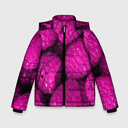 Куртка зимняя для мальчика Ягоды малины, цвет: 3D-черный