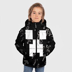 Куртка зимняя для мальчика Майкрафт паттерн - Криппер, цвет: 3D-красный — фото 2