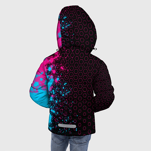 Зимняя куртка для мальчика Mercedes - neon gradient: по-вертикали / 3D-Черный – фото 4