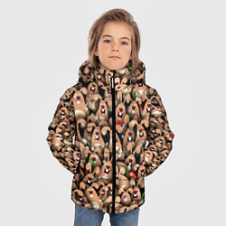 Куртка зимняя для мальчика Новогодние зайцы, цвет: 3D-черный — фото 2