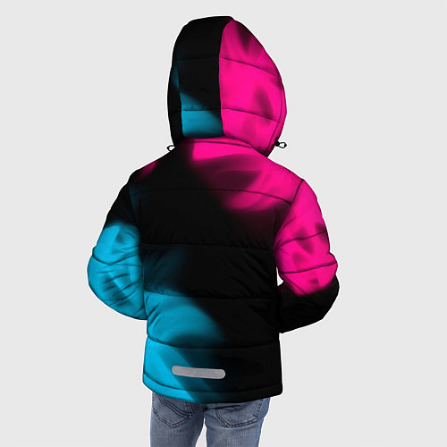 Зимняя куртка для мальчика Dark Souls - neon gradient: надпись, символ / 3D-Черный – фото 4