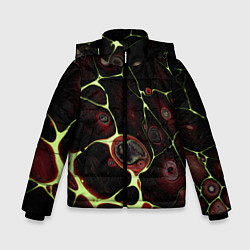 Куртка зимняя для мальчика Кислотные разломы на поверхности, цвет: 3D-светло-серый