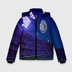 Куртка зимняя для мальчика AC Milan ночное поле, цвет: 3D-черный