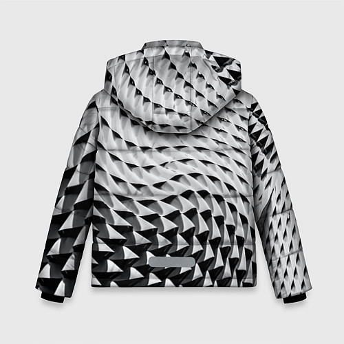 Зимняя куртка для мальчика Металлическая абстрактная броня / 3D-Светло-серый – фото 2