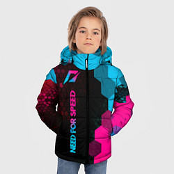 Куртка зимняя для мальчика Need for Speed - neon gradient: по-вертикали, цвет: 3D-черный — фото 2
