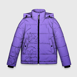 Куртка зимняя для мальчика Красивый фиолетовый градиент с цветами, цвет: 3D-красный