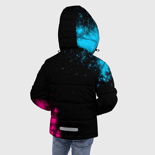 Зимняя куртка для мальчика The Witcher - neon gradient: надпись, символ / 3D-Черный – фото 4
