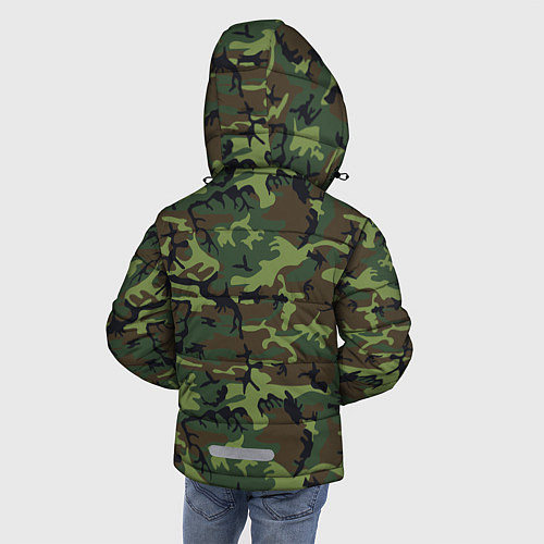 Зимняя куртка для мальчика Камуфляж лес - мелкий / 3D-Черный – фото 4