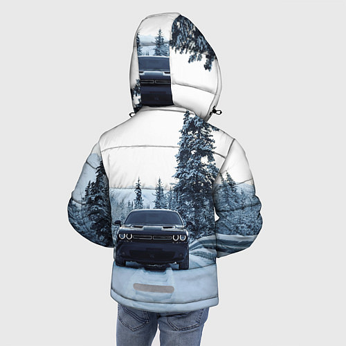 Зимняя куртка для мальчика Dodge in winter forest / 3D-Черный – фото 4