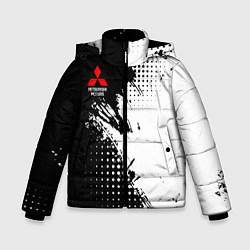 Зимняя куртка для мальчика Mitsubishi - черно-белая абстракция