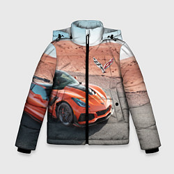 Куртка зимняя для мальчика Chevrolet Corvette - Motorsport - Desert, цвет: 3D-черный
