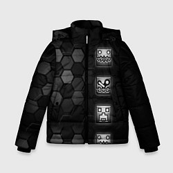 Куртка зимняя для мальчика Geometry Dash game, цвет: 3D-светло-серый