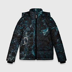 Куртка зимняя для мальчика Синий мрамор с прожилками, цвет: 3D-черный