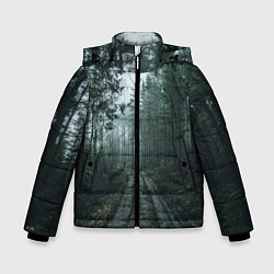 Куртка зимняя для мальчика Дорога в лес, цвет: 3D-черный