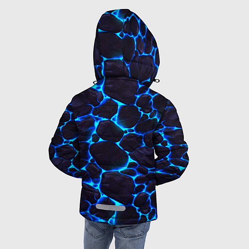 Зимняя куртка для мальчика Голубое свечение камней / 3D-Черный – фото 4