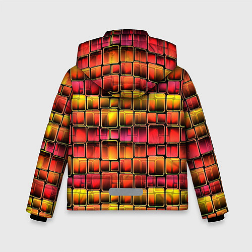Зимняя куртка для мальчика Неоновый геометрический узор / 3D-Светло-серый – фото 2