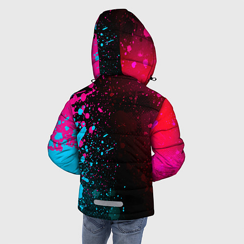 Зимняя куртка для мальчика Tottenham - neon gradient: по-вертикали / 3D-Черный – фото 4