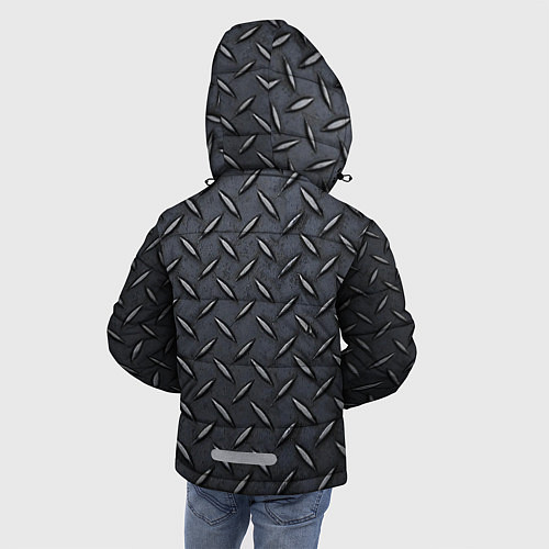 Зимняя куртка для мальчика Стальное противоскользящее покрытие - текстура / 3D-Черный – фото 4