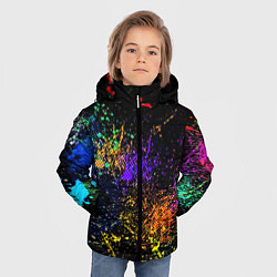 Куртка зимняя для мальчика Абстрактные брызги краски, цвет: 3D-красный — фото 2