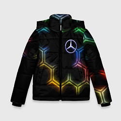 Куртка зимняя для мальчика Mercedes - neon pattern, цвет: 3D-светло-серый