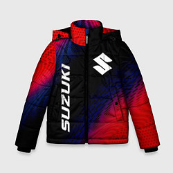 Куртка зимняя для мальчика Suzuki красный карбон, цвет: 3D-черный