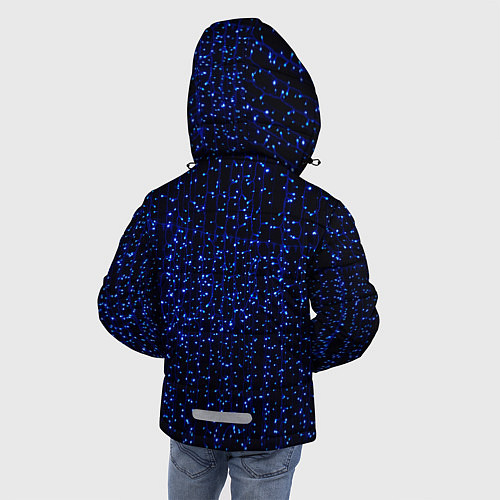 Зимняя куртка для мальчика Праздничные неоновые огоньки / 3D-Черный – фото 4