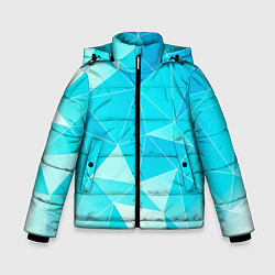 Куртка зимняя для мальчика Легкие голубые блоки с градиентом, цвет: 3D-светло-серый