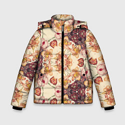 Зимняя куртка для мальчика Цветы абстрактные розы