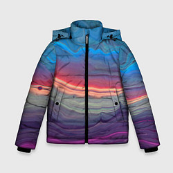 Куртка зимняя для мальчика Цветной переливающийся абстрактный песок, цвет: 3D-светло-серый