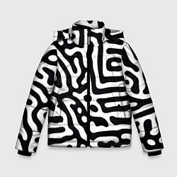 Куртка зимняя для мальчика Черно-белый фон, цвет: 3D-черный