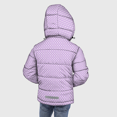 Зимняя куртка для мальчика Вязаное полотно - Розовое / 3D-Черный – фото 4