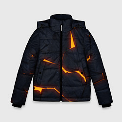 Куртка зимняя для мальчика Неоновые плиты в разломе, цвет: 3D-черный