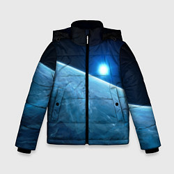 Куртка зимняя для мальчика Яркая звезда над горизонтом - космос, цвет: 3D-красный