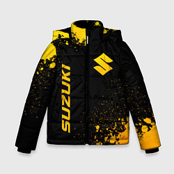 Зимняя куртка для мальчика Suzuki - gold gradient: надпись, символ