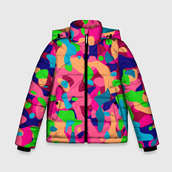Куртка зимняя для мальчика Абстракция в психоделических цветах, цвет: 3D-светло-серый