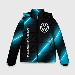 Куртка зимняя для мальчика Volkswagen неоновые лампы, цвет: 3D-черный