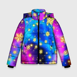 Зимняя куртка для мальчика Снежинки и звезды - яркие цвета