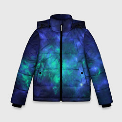 Куртка зимняя для мальчика Космический пейзаж во Вселенной, цвет: 3D-черный