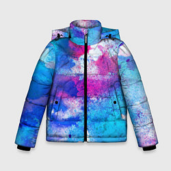 Куртка зимняя для мальчика Радужная абстракция, цвет: 3D-черный
