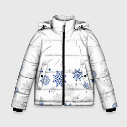 Зимняя куртка для мальчика Новогодние Снежинки - Белый