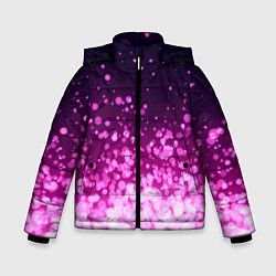 Куртка зимняя для мальчика Розовые блёстки на тёмном фоне, цвет: 3D-светло-серый