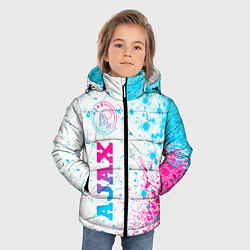 Куртка зимняя для мальчика Ajax neon gradient style: по-вертикали, цвет: 3D-черный — фото 2