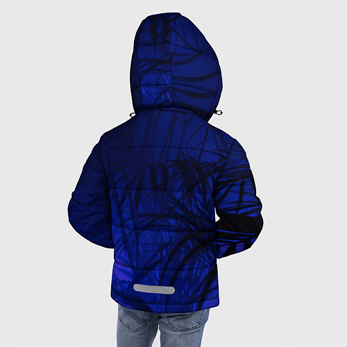 Зимняя куртка для мальчика Пальма в неоновом свете / 3D-Черный – фото 4